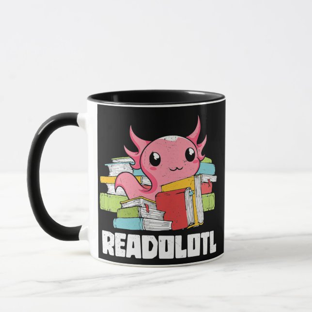 Caneca Anfíbio De Leitura Do Bookworm Readolotl (Esquerda)