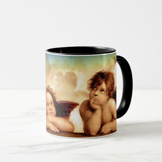 Caneca Angel Cherubs por Raphael Sanzio Natal Gift Mug (Frente Esquerda)