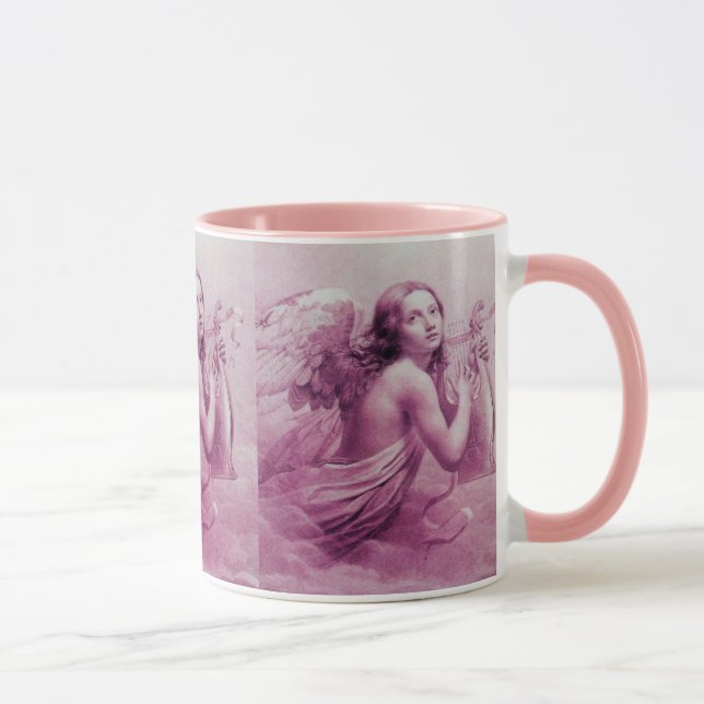 Caneca ANGEL JOGANDO LYRA SOBRE AS NUVENS DE rosa (Direita)