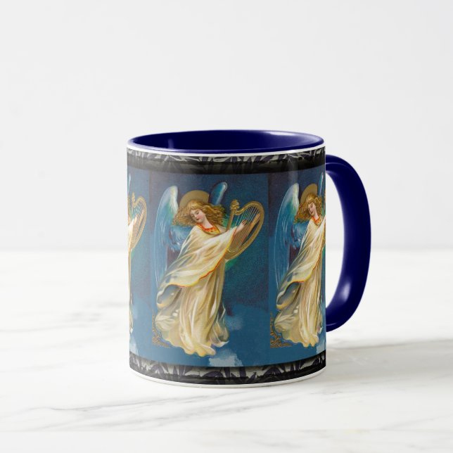 Caneca Angel Tocando Música Em Um Harp (Frente Esquerda)