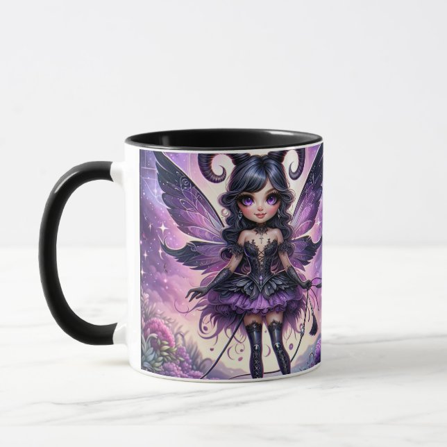 Caneca Angelina Purple Fairy Scorpio Horns Zodiac (Esquerda)