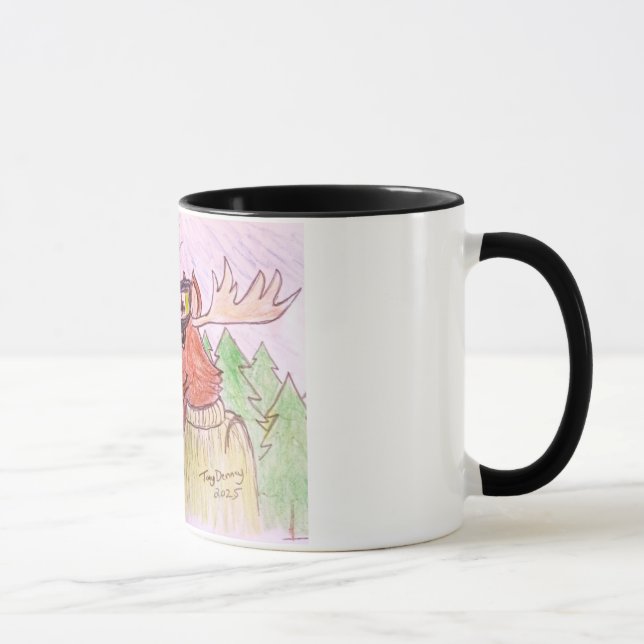 Caneca animação Moose em uma caneca.Newfie Moose mug . (Direita)