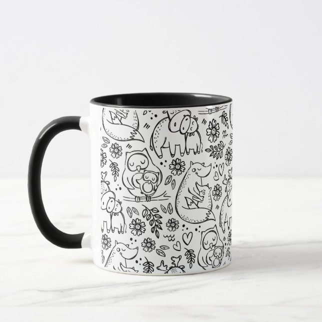 Caneca Animais Abraçando Mug De Amor (Esquerda)