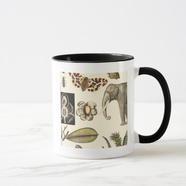 Caneca Animais Agrupados Pintados em Fundo de Nata (Direita)
