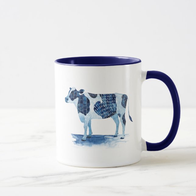 Caneca Animais Azuis-De-Cobalto - Vaca (Direita)