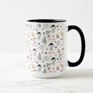 Caneca Animais bonitos da floresta & teste padrão indiano