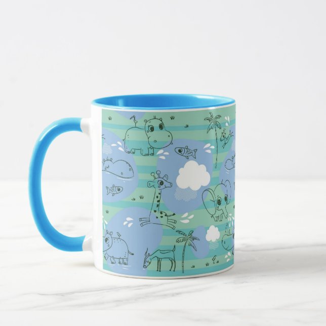 Caneca Animais bonitos que jogam com água 3 (Esquerda)