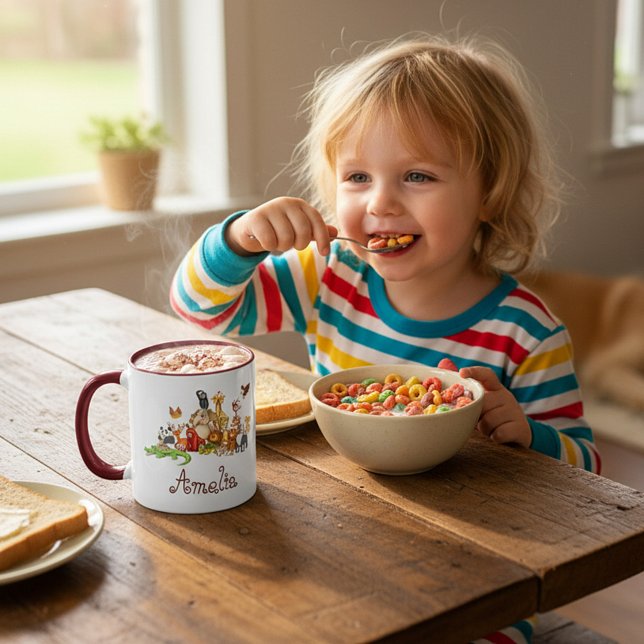 Caneca Animais das Crianças Personalizadas Mug (Criador carregado)