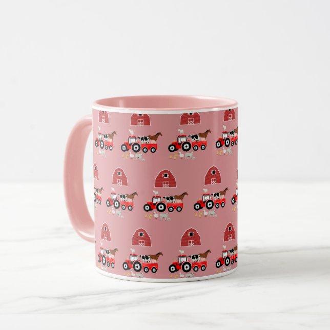 Caneca Animais de Criação e Raparigas-de-Barnyard-Trator  (Frente Esquerda)
