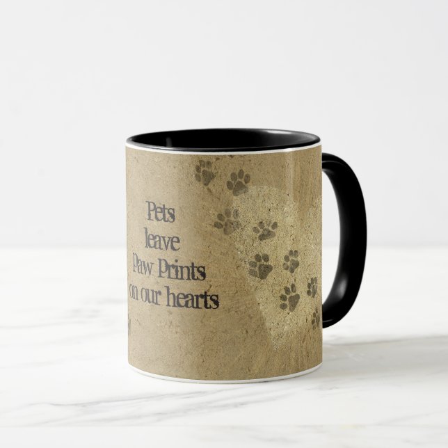 Caneca Animais de estimação deixam impressões de pata em  (Frente Esquerda)