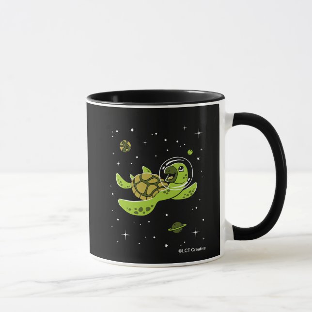 Caneca Animais De Tartaruga No Espaço (Direita)