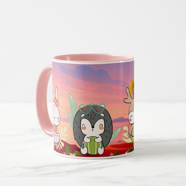 Caneca Animais de Verão (Frente Esquerda)