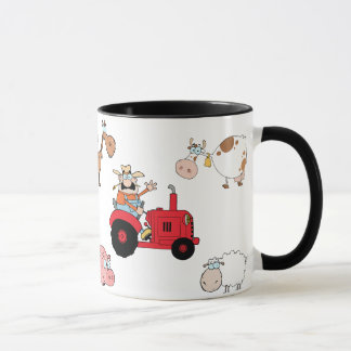Caneca Animais e trator de fazenda