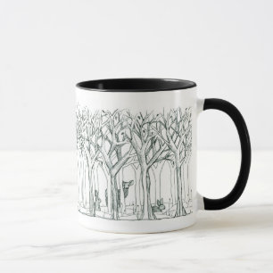 Caneca Animais Florestais Mortos Coelhos de Inverno Arte
