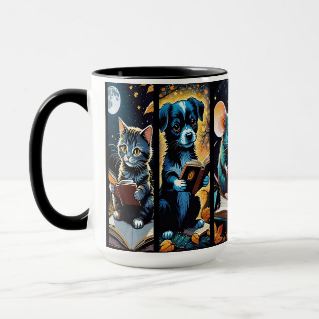 Caneca Animais Fofos e Livrescos (Esquerda)