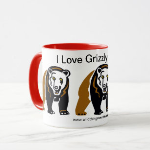Caneca Animais selvagens - Adoro Ursos GRIZES - Natureza 