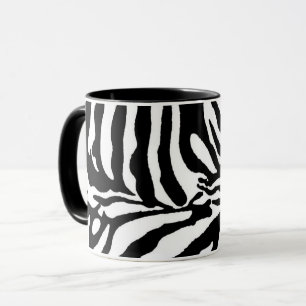 Caneca Animais selvagens de safari pretos de zebra branca