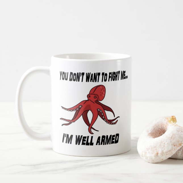 Caneca animal da chalaça do polvo armado bom (Com Donut)