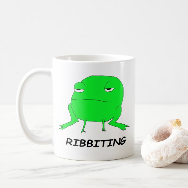 Caneca animal da chalaça do sapo de Ribbiting (Com Donut)