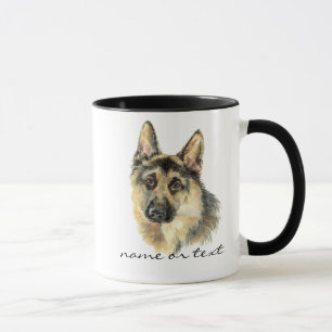 Caneca Animal de companhia de German shepherd de aquarela