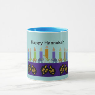 Caneca animal de Dreidel Hannukah Menorah