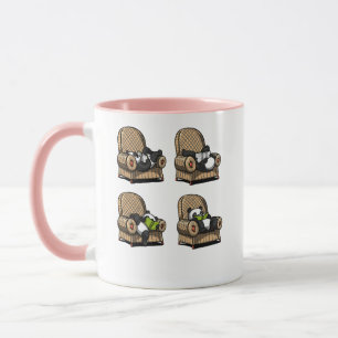 Caneca Animal engraçado da leitura do livro do urso de