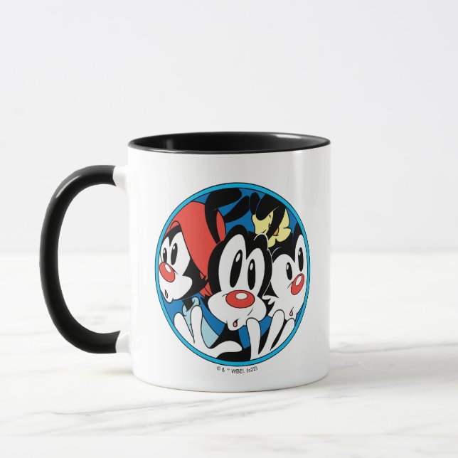Caneca Animaniacs | Gráfico do círculo dos irmãos Warner (Esquerda)