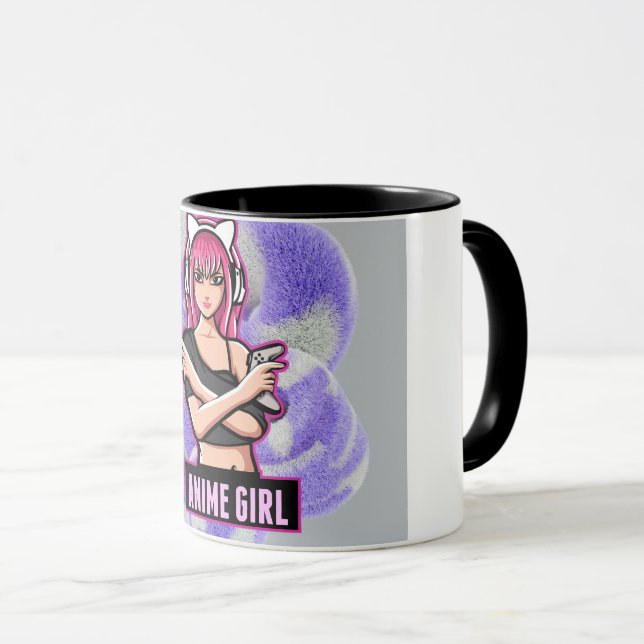 Caneca Anime Girl – Stylish Modern Character Design (Frente Esquerda)