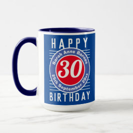 Caneca Aniversário com idade, nome e data