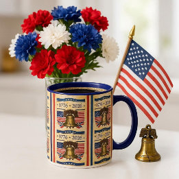 Caneca Aniversário da América 250 Anos Lembrança