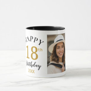 Caneca Aniversário de 18 anos Personalizado Feliz com 5 F