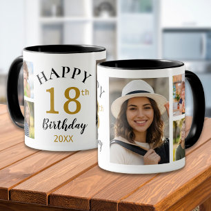 Caneca Aniversário de 18 anos Personalizado Feliz com 5 F