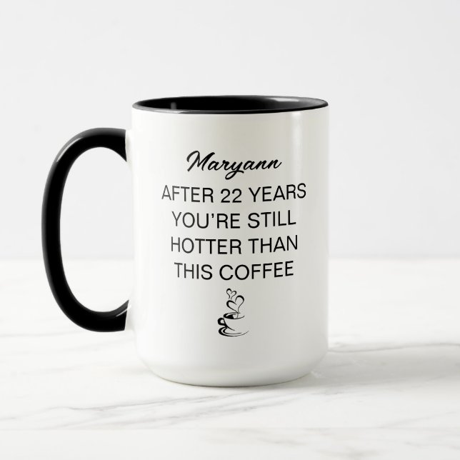 Caneca Aniversário de 22 Anos Personalizado (Esquerda)