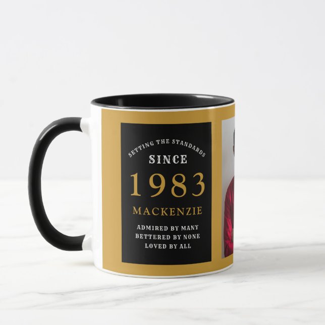 Caneca aniversário de 40 anos 1983 Foto de Adicionar Nome (Esquerda)