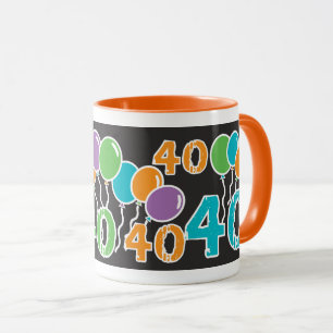 Caneca Aniversário de 40 anos colorido