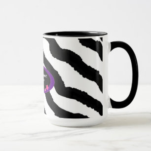 Caneca Aniversário de 40 anos Estampa de pele de Zebra