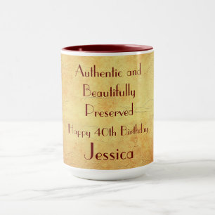 Caneca Aniversário de 40 anos feliz humorístico