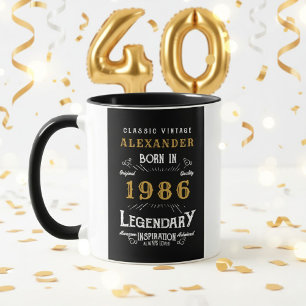 Caneca Aniversário de 40 anos personalizado Nascido em 19