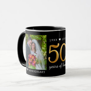 Caneca Aniversário de 50 anos 50 Anos de Amor Então e Ago