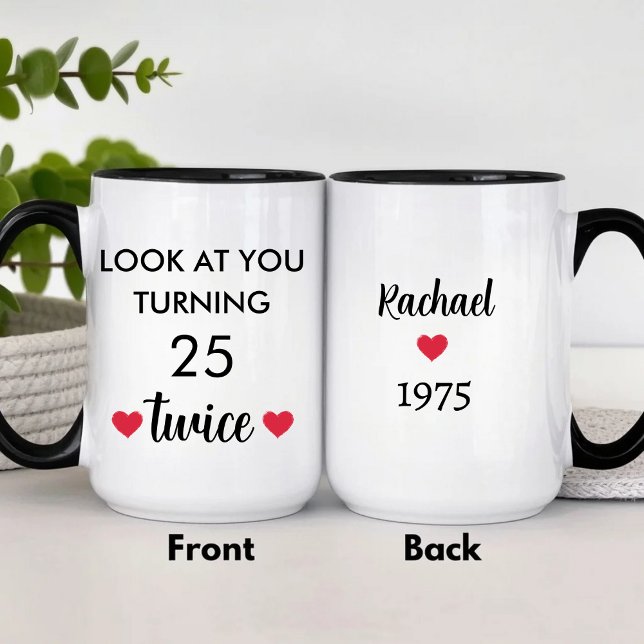 Caneca Aniversário de 50 anos engraçado personalizado (Criador carregado)