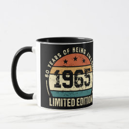 Caneca Aniversário de 60 anos Vintage 1965 Retrô