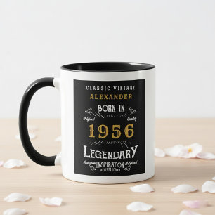 Caneca Aniversário de 70 anos Personalizado Preto Lenda R