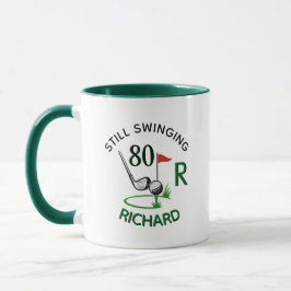 Caneca Aniversário de 80 anos (qualquer idade) Nome Monog