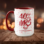 Caneca Aniversário de Casamento da Ruby, 40ª Diversão<br><div class="desc">O perfeito presente de aniversário de 40 rubis para a Sra. Always Right. Personalize com o nome e o ano do casamento. Um presente divertido,  único e personalizável para celebrar o aniversário de casamento de qualquer um. Projetado por Thisnotme©</div>