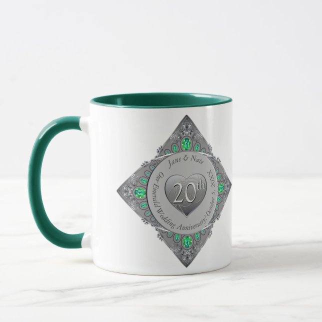 Caneca Aniversário de Casamento de 20 Emerald (Esquerda)