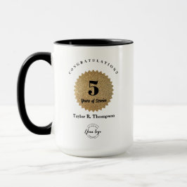 Caneca Aniversário de Funcionário Personalizado 5 Anos de