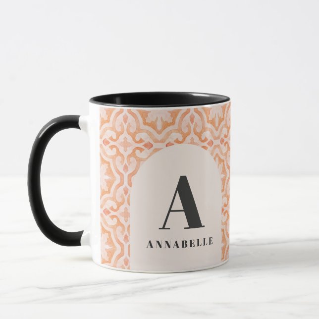 Caneca Aniversário de pêssego do pastel-d'água da Boêmia (Esquerda)