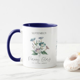 Caneca Aniversário de setembro Mês Flor Morning Glory Pre