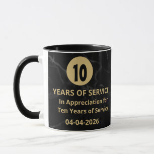 Caneca Aniversário de trabalho de 10 anos Apreciação do