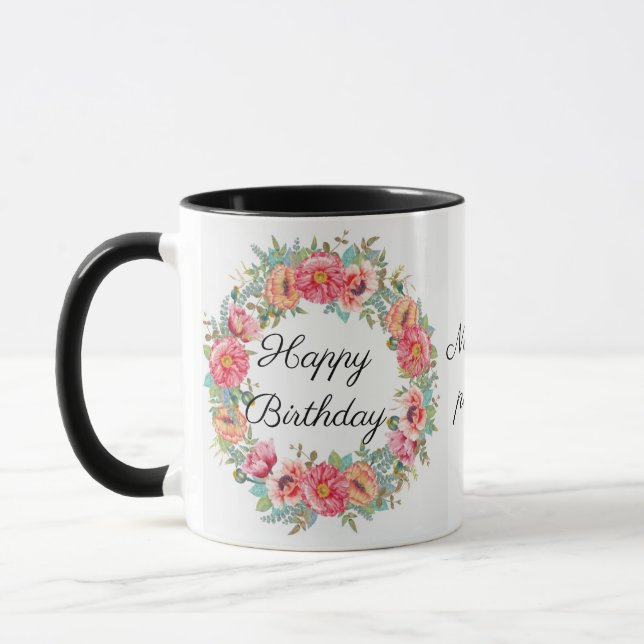 Caneca Aniversário, Design Name & Photo Mug (Esquerda)